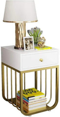 Sleek Iron Side Table - Space-Saving Design