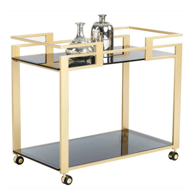 Two Tier Steel Serving Cart