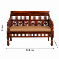 Wooden Intricate Motif Designs Couches (2 Seater Sofa)