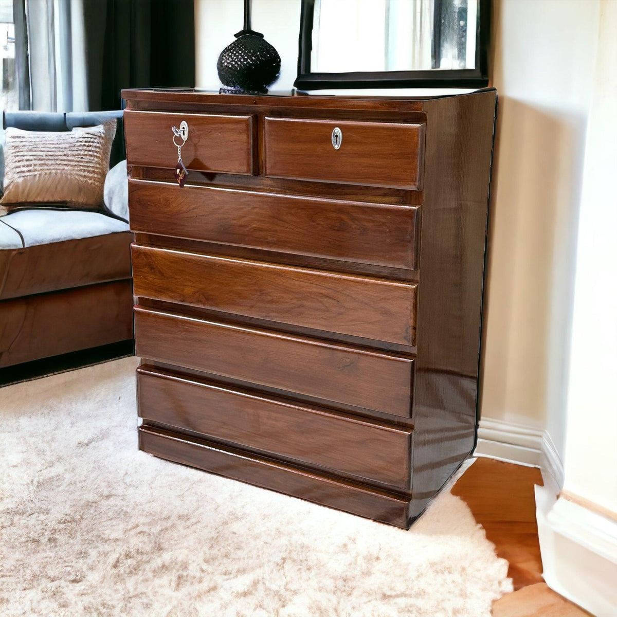 Wooden Handmade Chest of Drawers Storage Cabinet (6 Drawers) - WoodenTwist