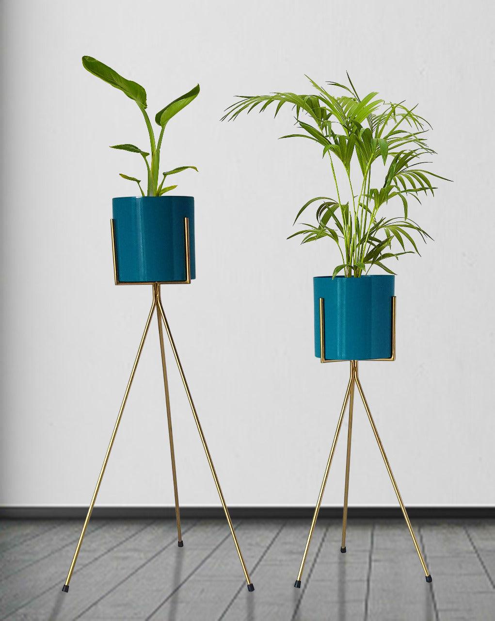 GOLDEN STAND PLANTER SET OF 2 - WoodenTwist