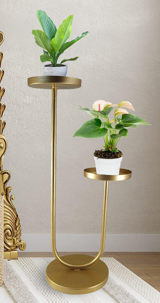 Golden Planter with Double Plate