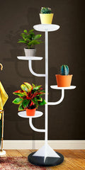 Plant Stands for Indoors and Outdoors, Flower Pot Holder Shelf for Multi Plants (BLACK & WHITE PLANTER) - WoodenTwist