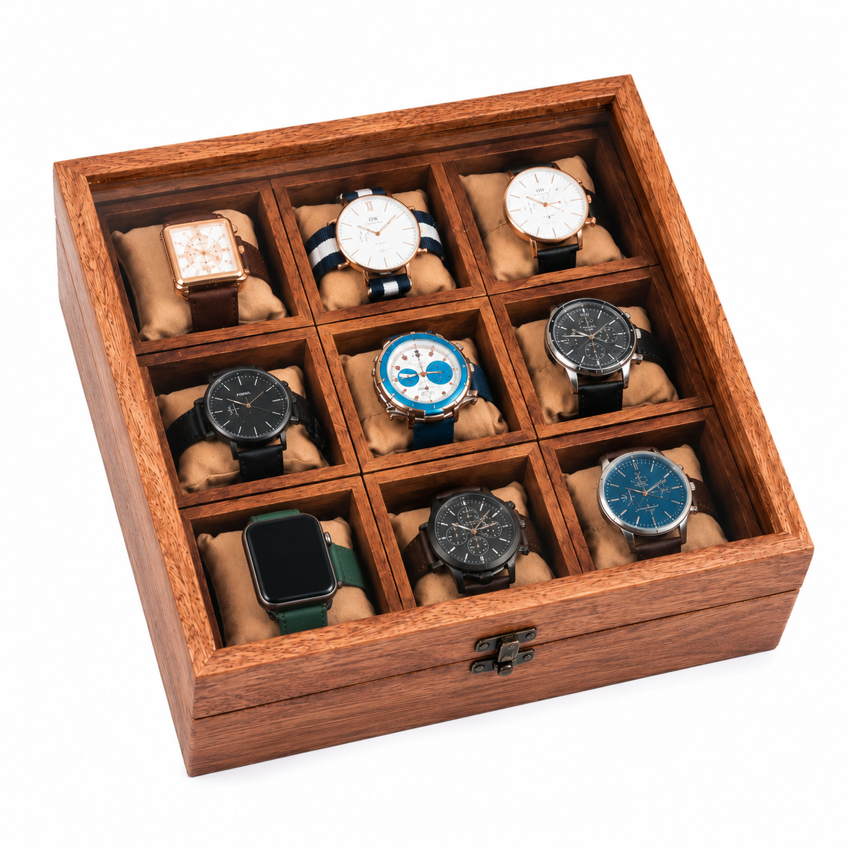 Wooden Twist Wooden Watch Box With 9 Compartments - WoodenTwist