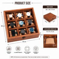 Wooden Twist Wooden Watch Box With 9 Compartments - WoodenTwist