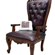 Wooden Twist Luxurious Hand Carved Teak Wood High Back Throne Chair - WoodenTwist