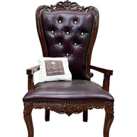 Wooden Twist Luxurious Hand Carved Teak Wood High Back Throne Chair - WoodenTwist