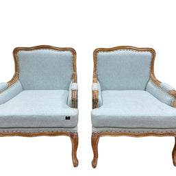Wooden Bransford Arm Chair (Light Blue) - WoodenTwist