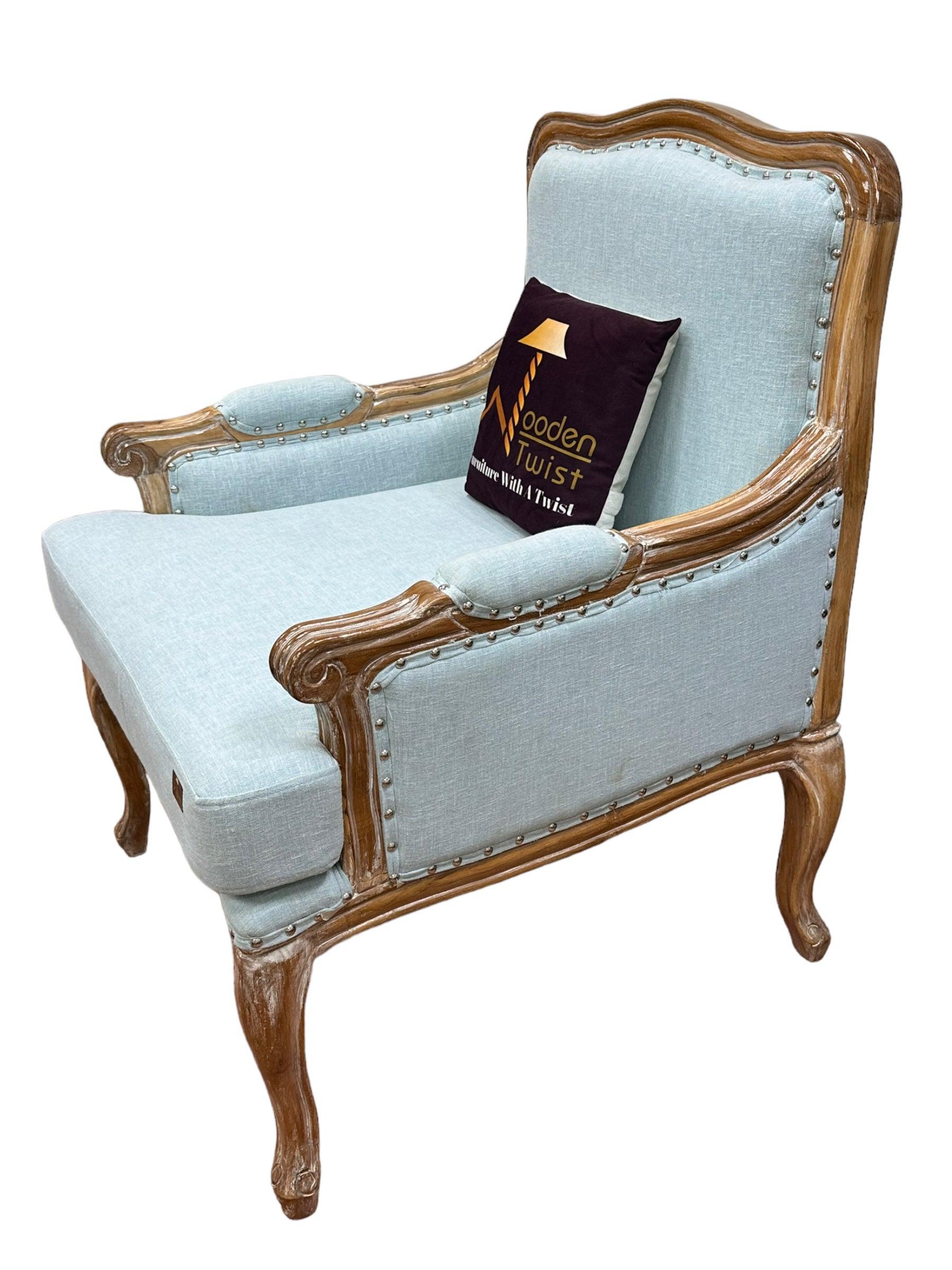 Wooden Bransford Arm Chair (Light Blue) - WoodenTwist
