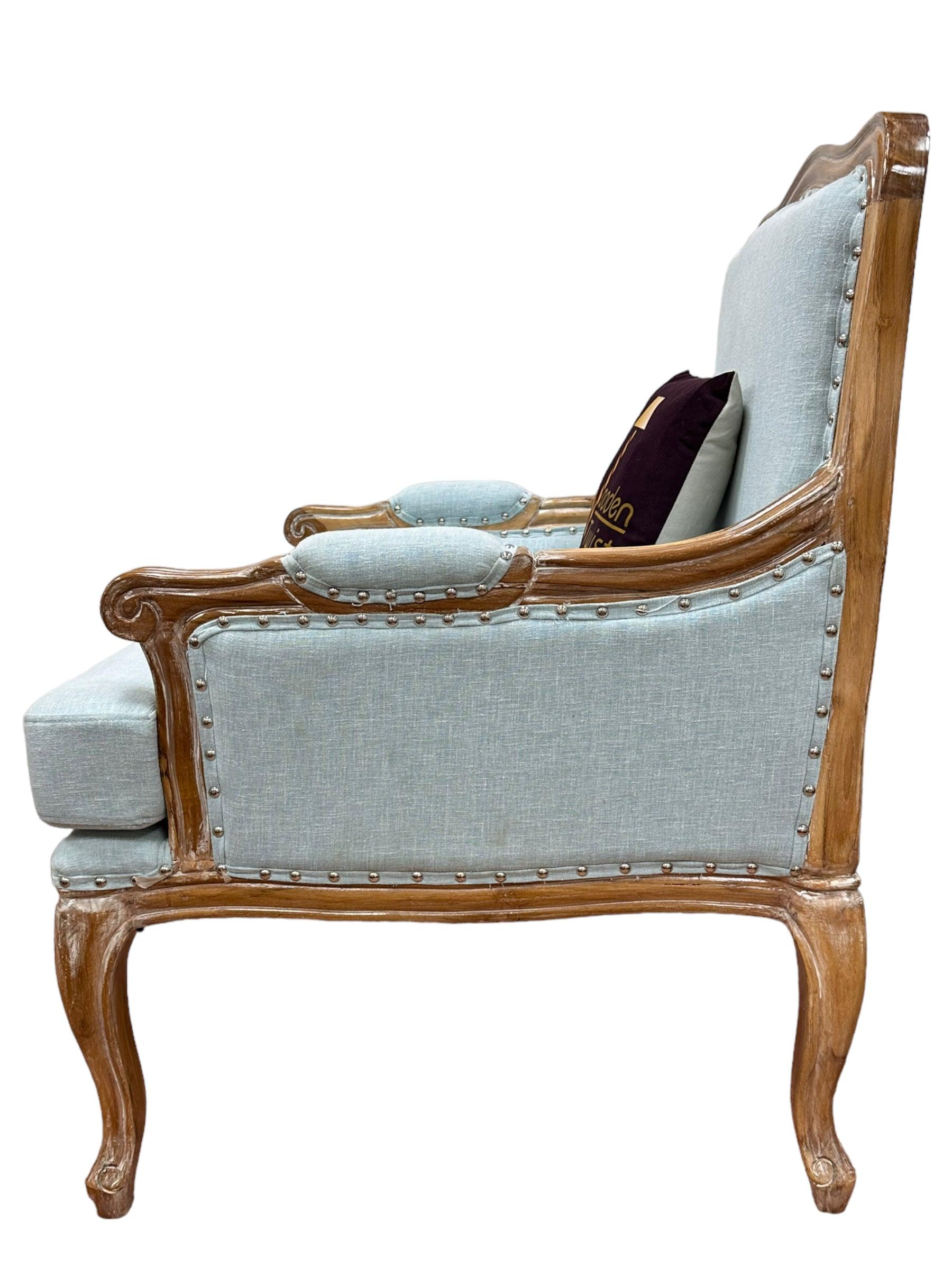 Wooden Bransford Arm Chair (Light Blue) - WoodenTwist