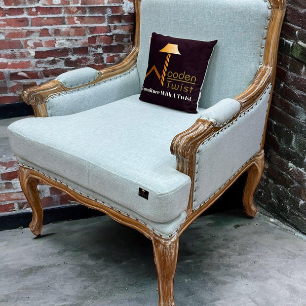 Wooden Bransford Arm Chair (Light Blue) - WoodenTwist