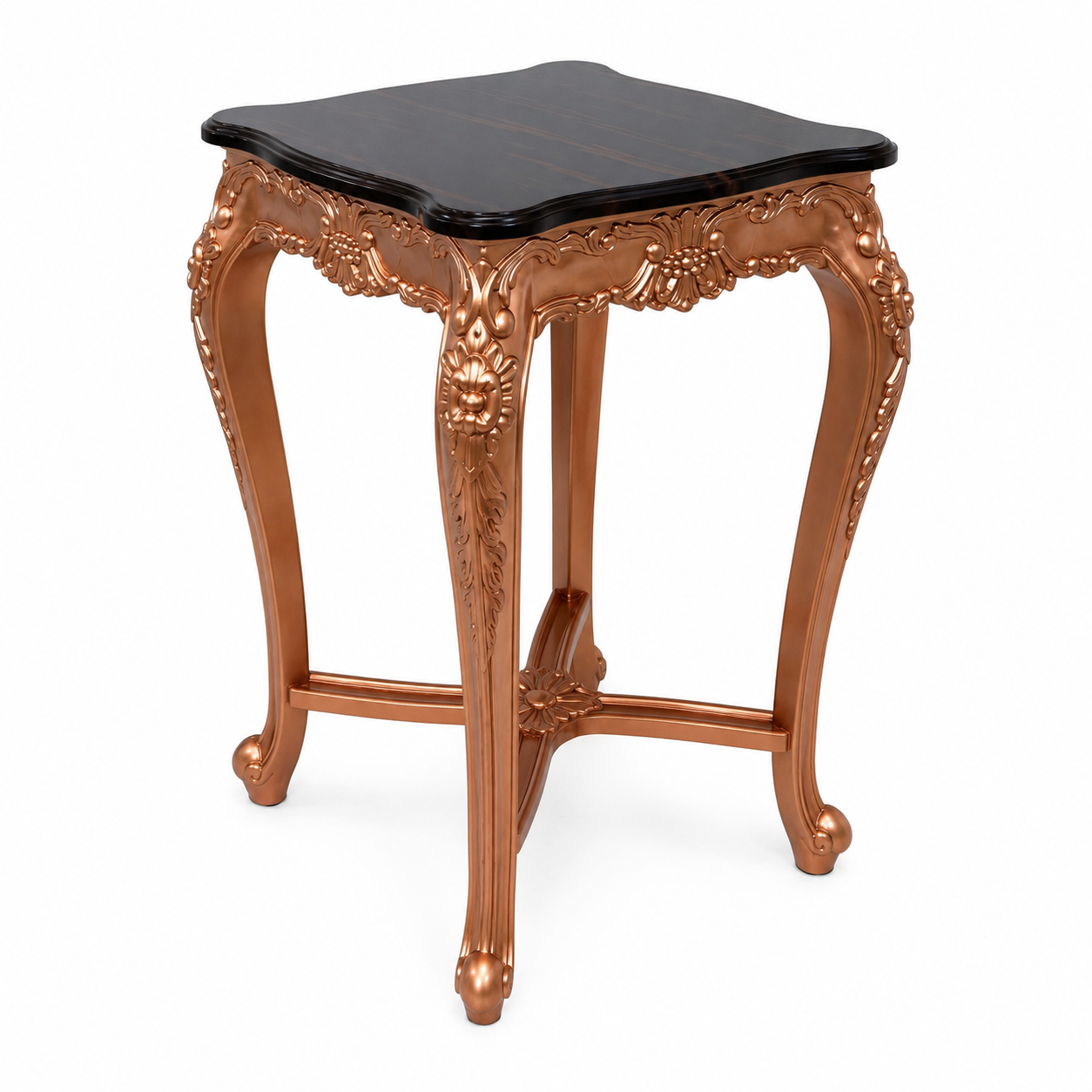 Elegant Carved End Table in Teak Wood - WoodenTwist
