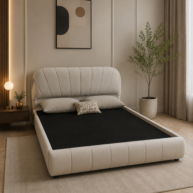 Wooden Twist Grandeur Modernize Boucle Upholstery Bed for Luxury Bedroom - WoodenTwist