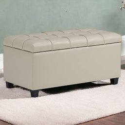 1 Seater Luper Tufted Storage Ottoman Pouffes with Storage Satin (Leatherette) - WoodenTwist