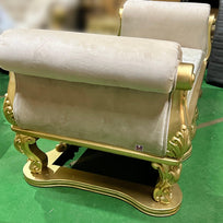 Wooden Twist Royal Hand Craved Teak Wood Sofa Couch Bench ( Golden ) - WoodenTwist