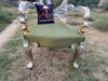 Royal Look Teak Wood Armrest Chair ( Golden Finish )