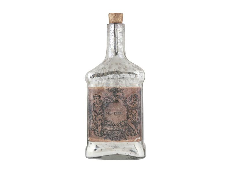 Antique Glass Legacy Square Bottle Decorative - WoodenTwist