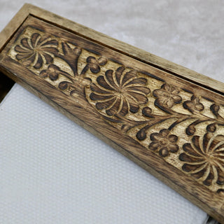 Wooden Twist Rigid Square Shape Sheesham Wood Napkin Holder - WoodenTwist