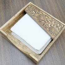 Wooden Twist Rigid Square Shape Sheesham Wood Napkin Holder - WoodenTwist