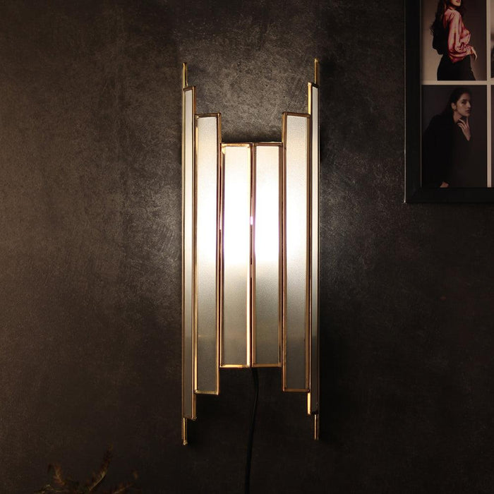 Arc De Luxe Wall Lamp with Frosted Glass - WoodenTwist