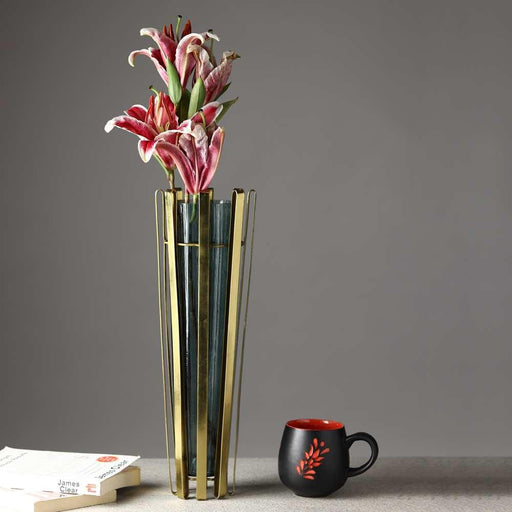 Allure Radiant Metal Hue Vase Green - WoodenTwist