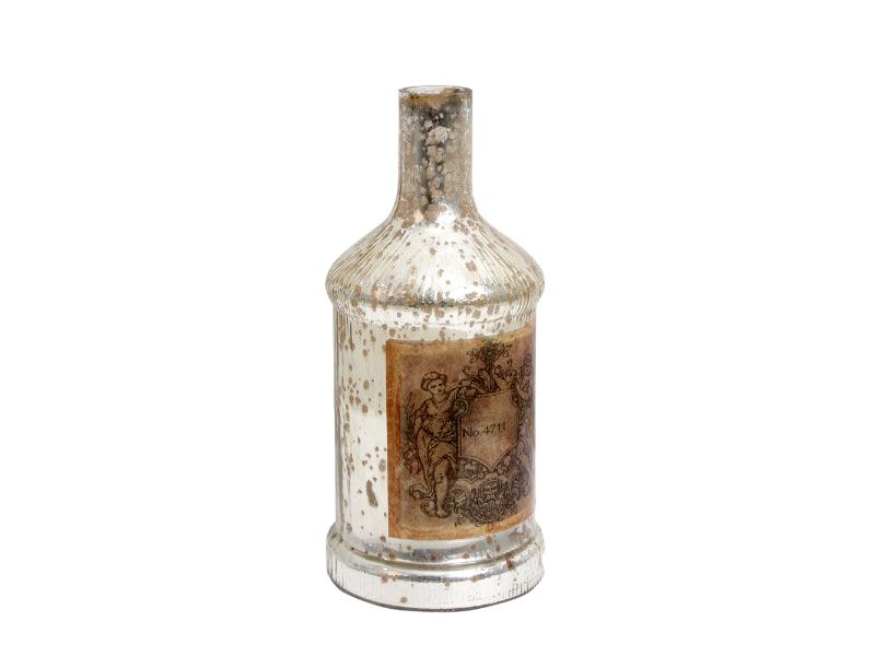 Antique Glass Legacy cylindrical Bottle Decorative - WoodenTwist