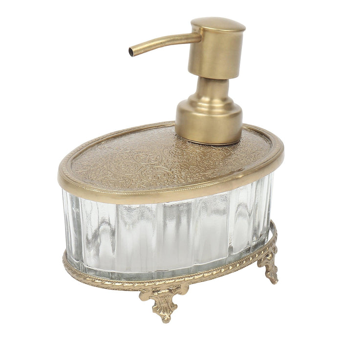 Bathtub Bliss Soap Dispenser Glass & Antique Brass - WoodenTwist