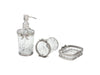 Antique Bow-Tied Glass Bathroom Silver Set - WoodenTwist