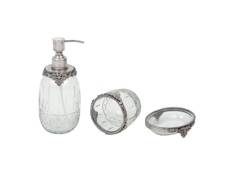 Regal Brass Accents Bathroom Set in Antique Silver Finish