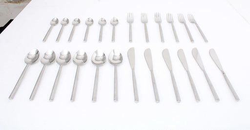 Radiant Reflections Silver Cutlery (Set of 24) 6 Knife, 6 Fork, 6 Rice Spoon, 6 Dessert Spoon - WoodenTwist