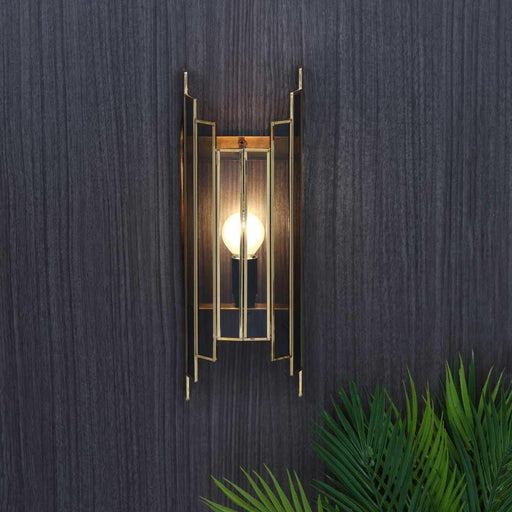 Arc De Luxe Black Wall Lamp with Black Glass - WoodenTwist