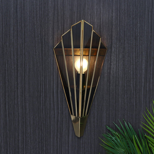 Triangular Abstract Luxe Wall Lamp with Black Glass - WoodenTwist