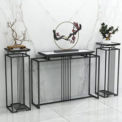 Luxurious Black Iron Rectangle Console Table - Main Image