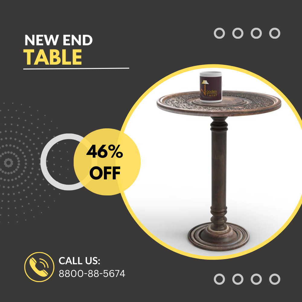 wooden round end table