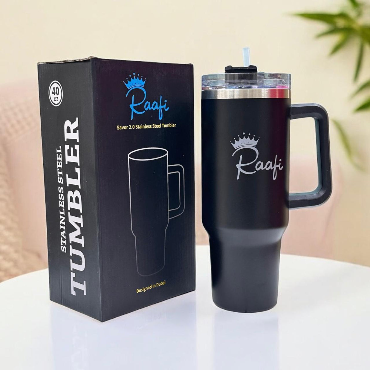 Raafi Savor 2.0 Tumbler 1.2 Litre With Handle Travel Mug Straw Covers Cup With Lid Insulated Quencher Stainless Steel Water I