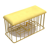 Wooden Twist Cage Style Rectangular Wrought Iron Shoe Rack Bench - WoodenTwist
