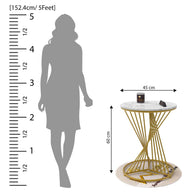 Wooden Twist Abstract Rays Style Wrought Iron Round End Table ( Golden ) - WoodenTwist