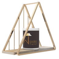 Golden triangle floating wall shelf for home decor