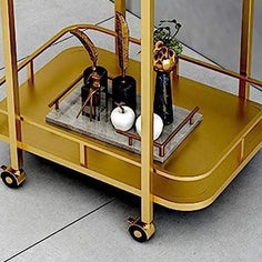 Side View of Iron Rectangle Trolley with Smooth Rolling Wheels