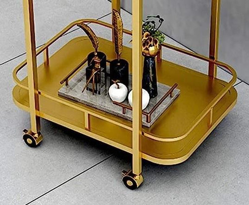 Side View of Iron Rectangle Trolley with Smooth Rolling Wheels