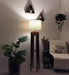 Jet Wooden Floor Lamp with Premium Beige Fabric Lampshade - WoodenTwist