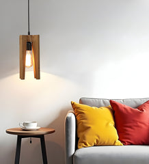 Jet Beige Wooden Single Hanging Lamp