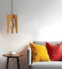 Jet Beige Wooden Single Hanging Lamp