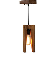 Jet Beige Wooden Single Hanging Lamp