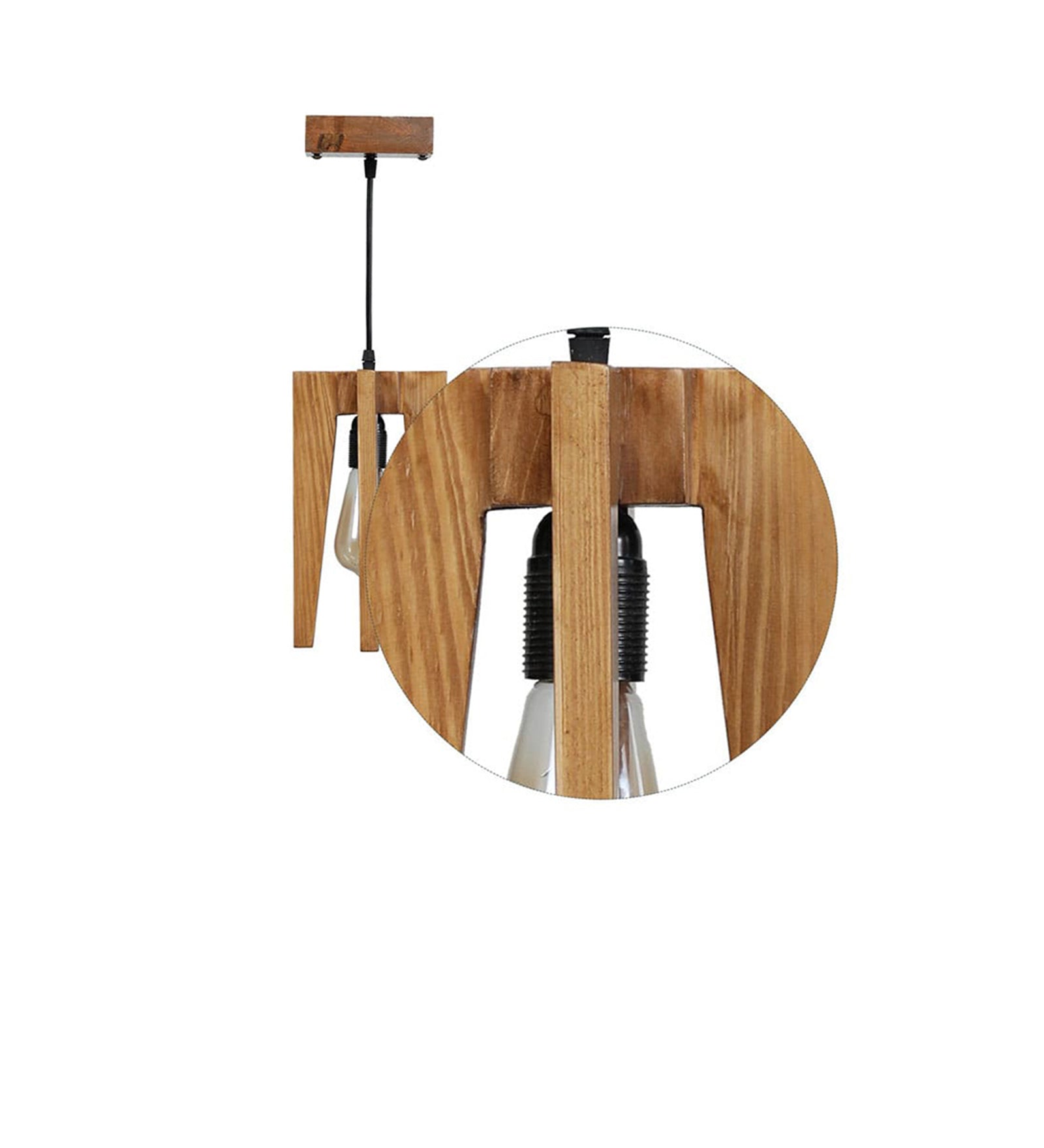 Jet Beige Wooden Single Hanging Lamp