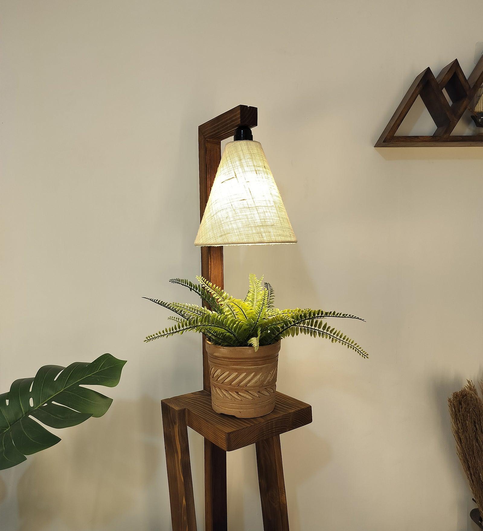 Pinewood floor lamp