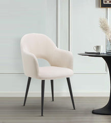 RAMS DINING AND ARM CHAIR OFF WHITE WITH BLACK FINISH - WoodenTwist