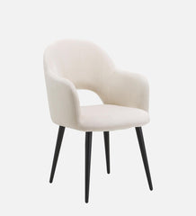 RAMS DINING AND ARM CHAIR OFF WHITE WITH BLACK FINISH - WoodenTwist