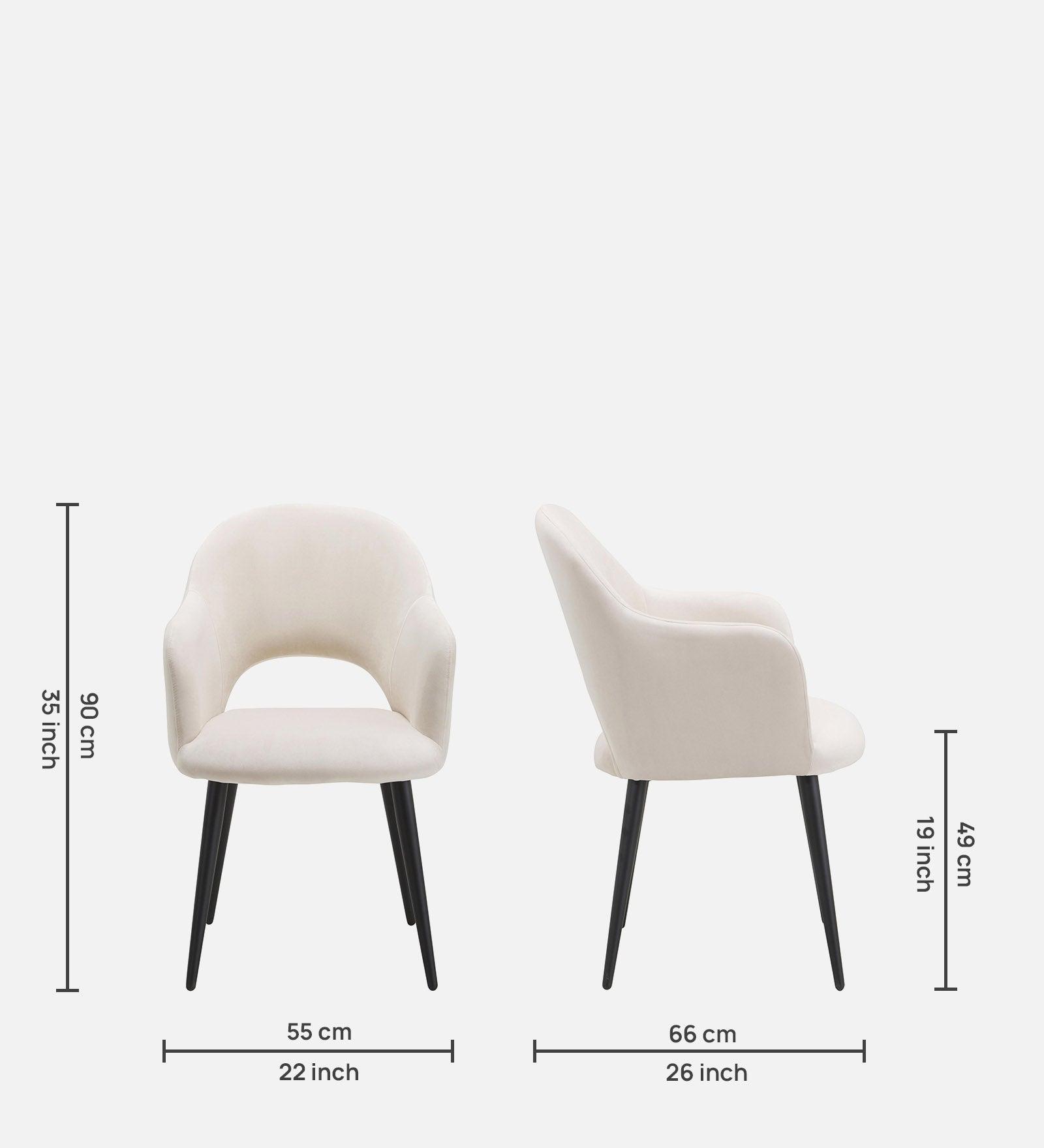 RAMS DINING AND ARM CHAIR OFF WHITE WITH BLACK FINISH - WoodenTwist