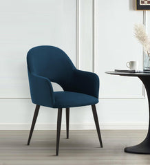 RAMS DINING AND ARM CHAIR ROYAL BLUE WITH BLACK FINISH - WoodenTwist